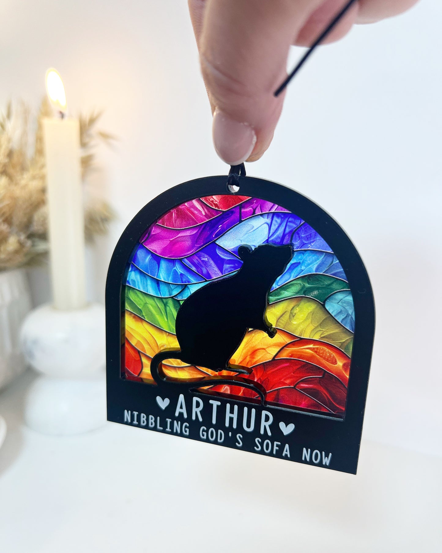 Black Rat Rainbow Bridge Ornament