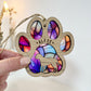 Purple Paw Dog Breed Stained Glass