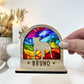 Freestanding Rainbow Dog Breed Stained Glass