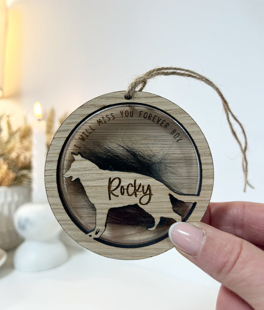 Dog Fur / Ashes Memorial Ornament