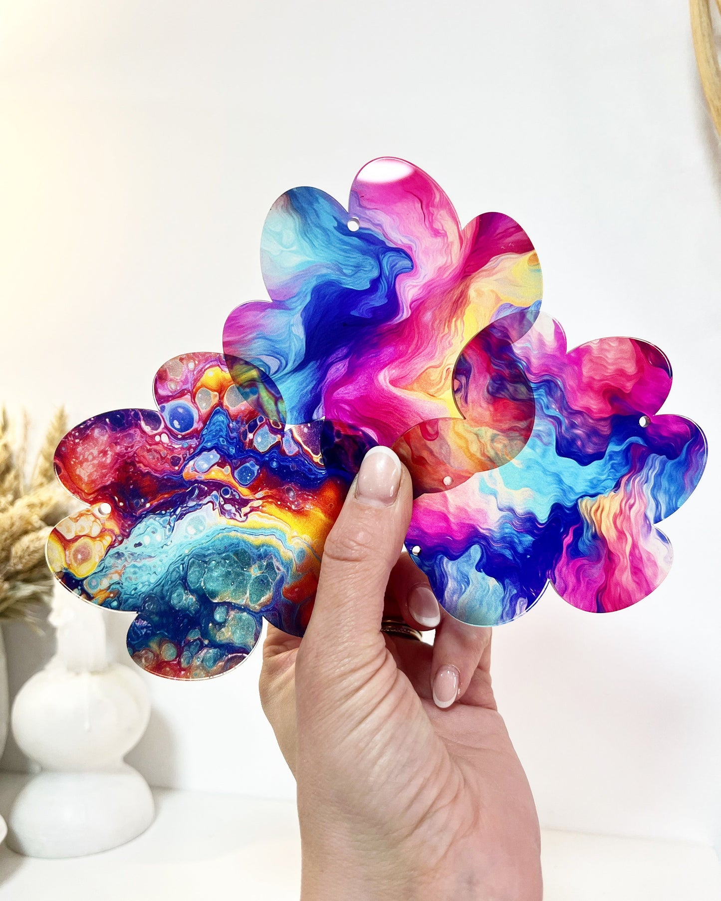 Outdoor Rainbow Marble Dog Paw