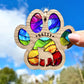 Rainbow Paw Dog Breed Stained Glass