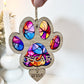 Multi Coloured Dog Paw Stained Glass