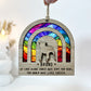 Rainbow Bridge Stained Glass with 3D Dog