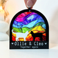 White & Black Two Cat Rainbow Ornament