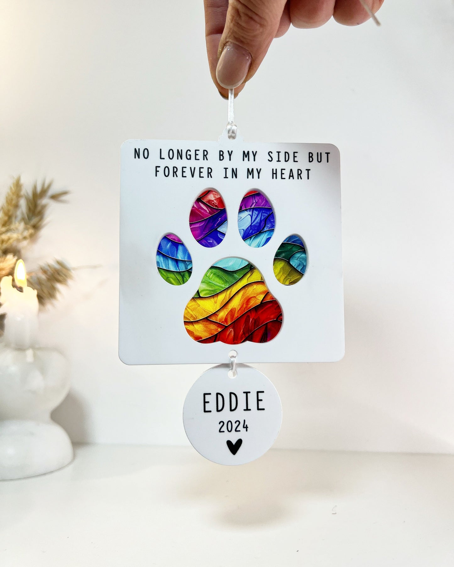 Outdoor Rainbow Bridge Plaque With Drop-Down Tags