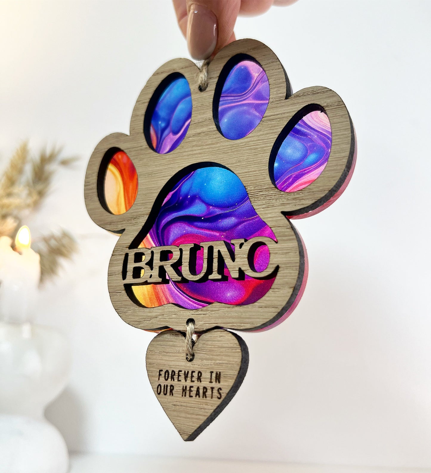 Personalised Marble Dog Paw