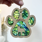 Green Paw Dog Breed Stained Glass