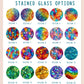 Rainbow Bridge Stained Glass with 3D Dog