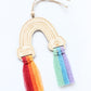 Rainbow macrame pet memorial