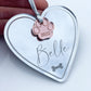 Mirrored heart dog memorial