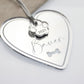 Mirrored heart dog memorial