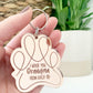 "I woof you" paw keyring