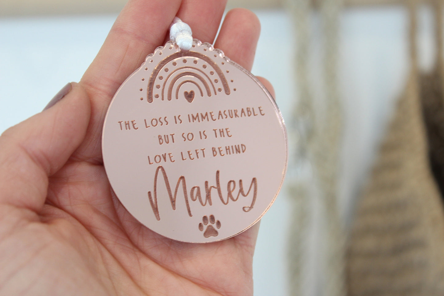 Rainbow bridge pet memorial gift, The loss is immeasurable but so is the love left behind, Dog memorial gift, Outdoor pet memorial