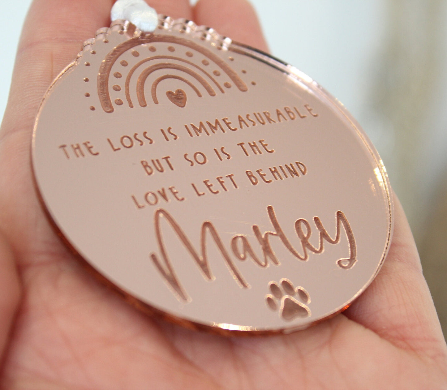 Rainbow bridge pet memorial gift, The loss is immeasurable but so is the love left behind, Dog memorial gift, Outdoor pet memorial