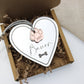 Mirrored heart dog memorial