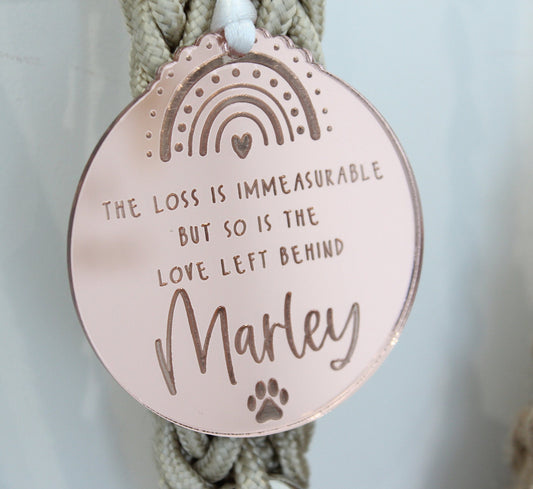 Rainbow bridge pet memorial gift, The loss is immeasurable but so is the love left behind, Dog memorial gift, Outdoor pet memorial