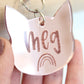 Personalised cat keyring, Cat keychain mirrored Perspex