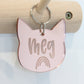 Personalised cat keyring, Cat keychain mirrored Perspex