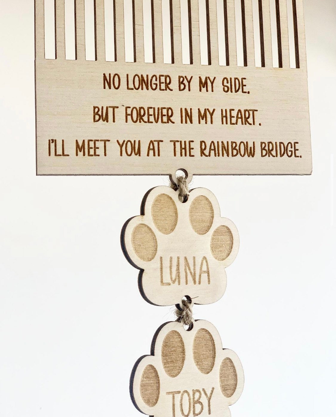 Wooden Rainbow Bridge pet memorial