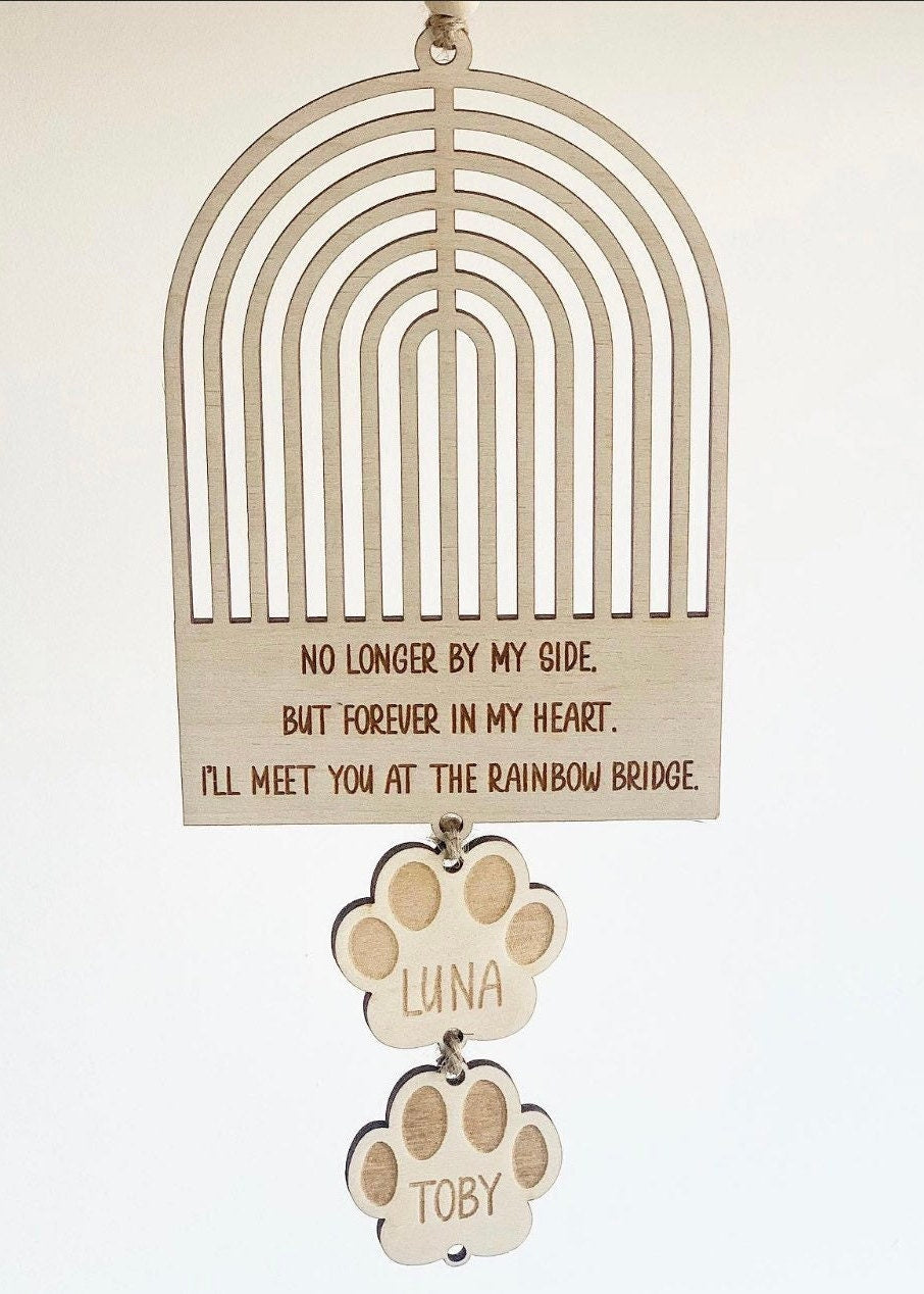 Wooden Rainbow Bridge pet memorial