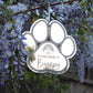 Outdoor paw garden memorial plaque
