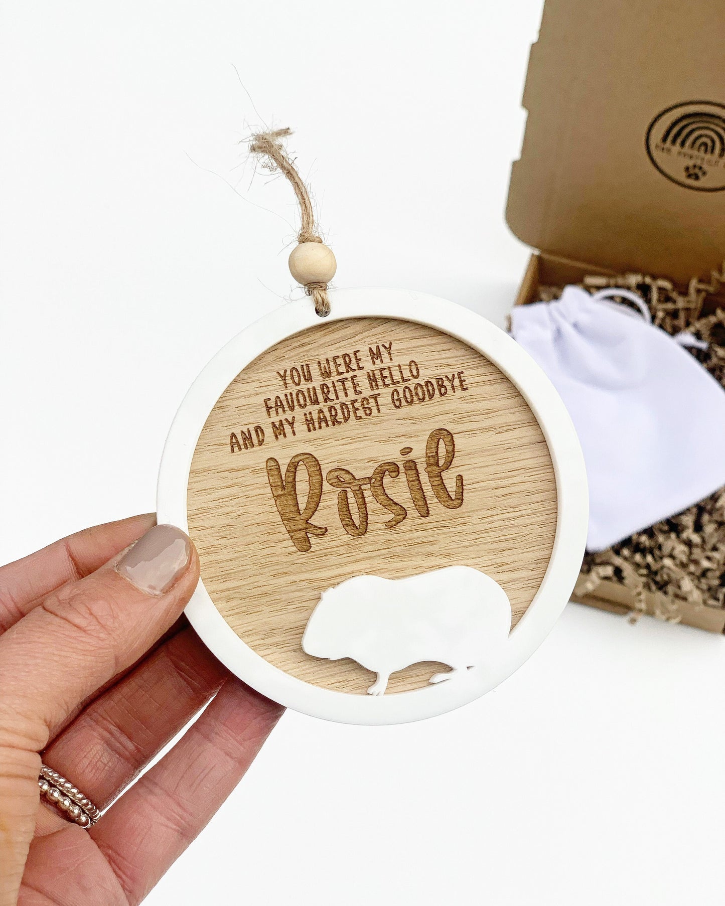 Guinea pig silhouette ornament