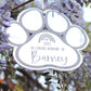 Outdoor paw garden memorial plaque