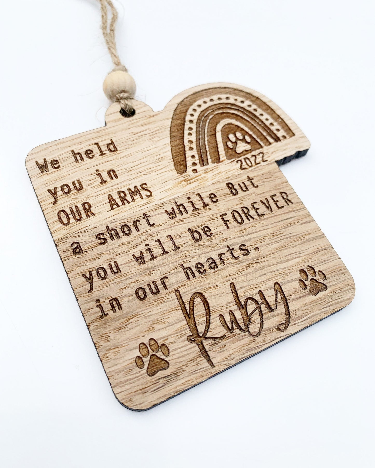 Rainbow bridge Pet memorial, Suitable for all animals, Pet sympathy gift, Made from high quality oak veneer