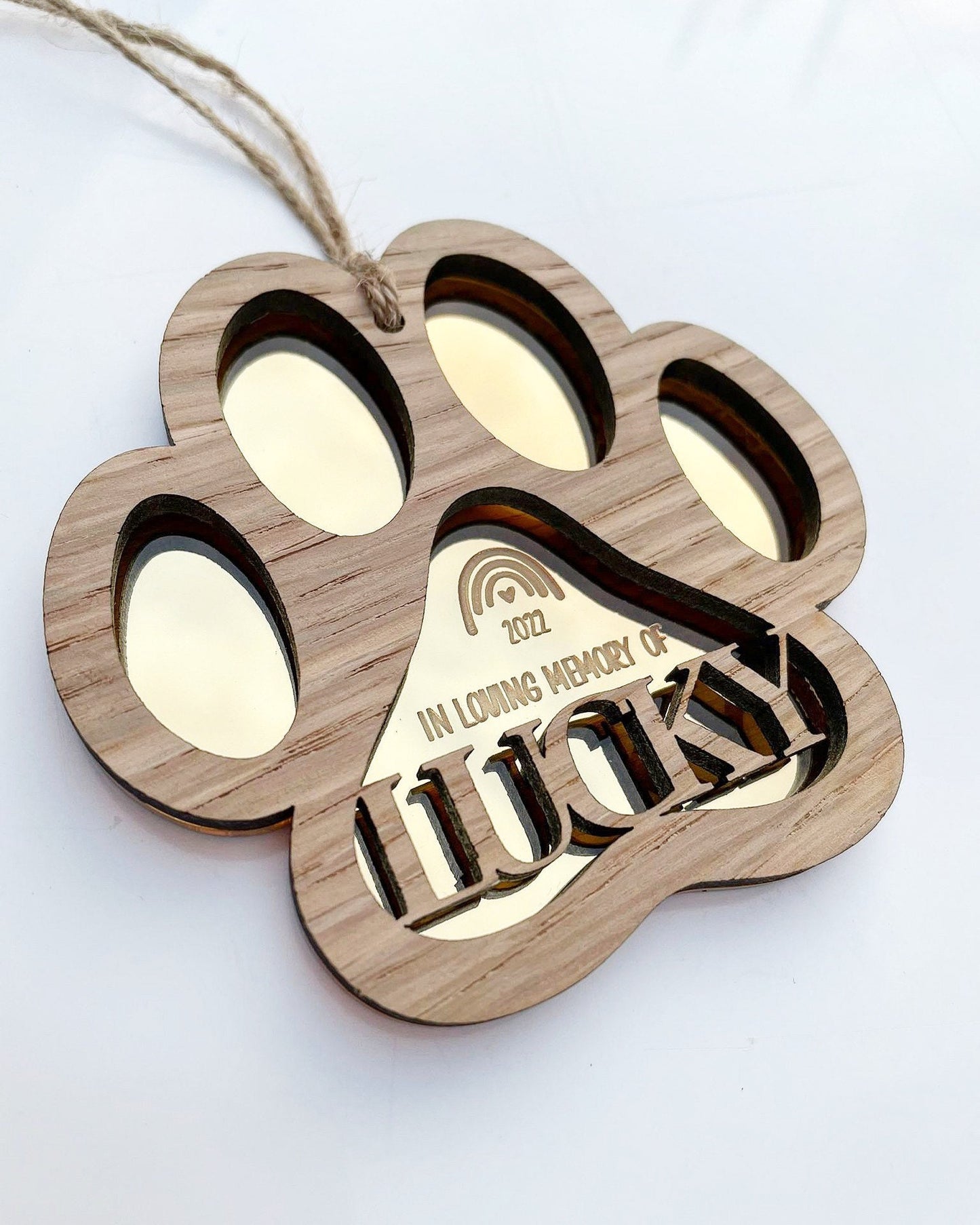 Personalised paw memorial