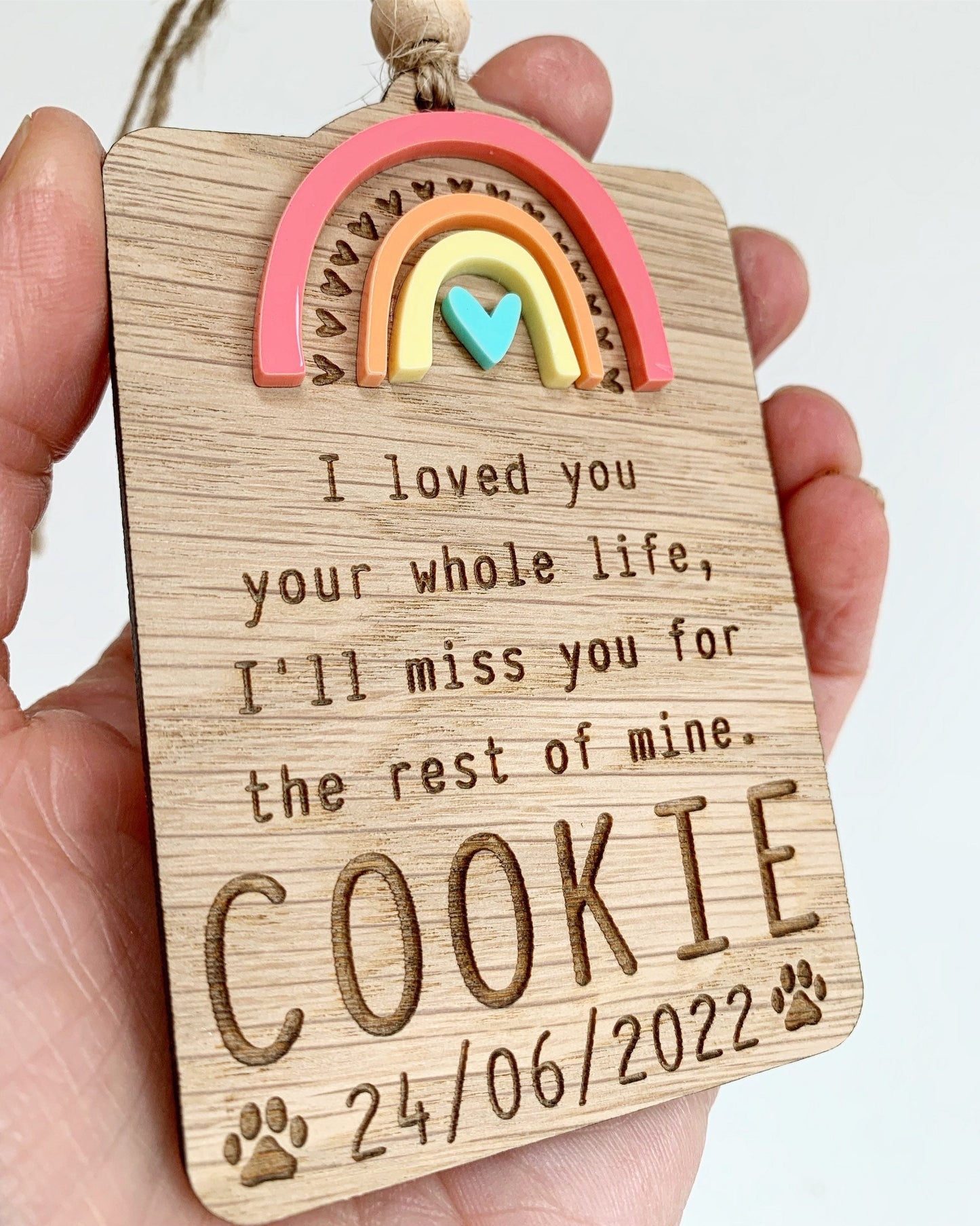 Rainbow Bridge Pet Sympathy Oak veneer  | Dog Memorial Keepsake | Pet Memorial Gift | Cat Loss Gift | Memorial Pet Gift | Dog Loss Gift |