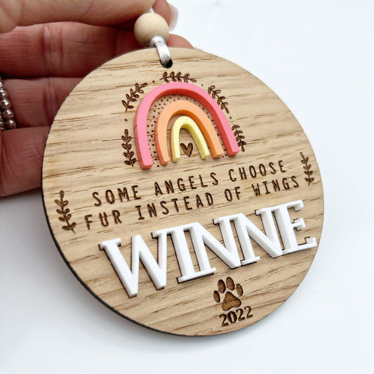 Rainbow Bridge Pet Sympathy | Pet Memorial Keepsake | Some Angels Choose Fur Instead Of Wings | Memorial Pet Gift | Pet Loss Gift |