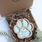 Paw Christmas ornament, sending Christmas wishes