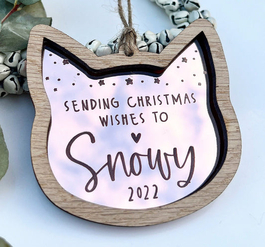 Sending Christmas wishes - Cat ornament