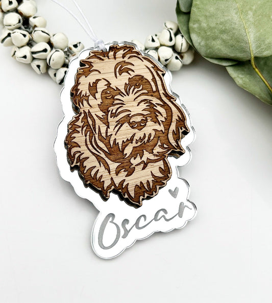 Labradoodle dog ornament