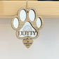 Rainbow paw drop down heart memorial