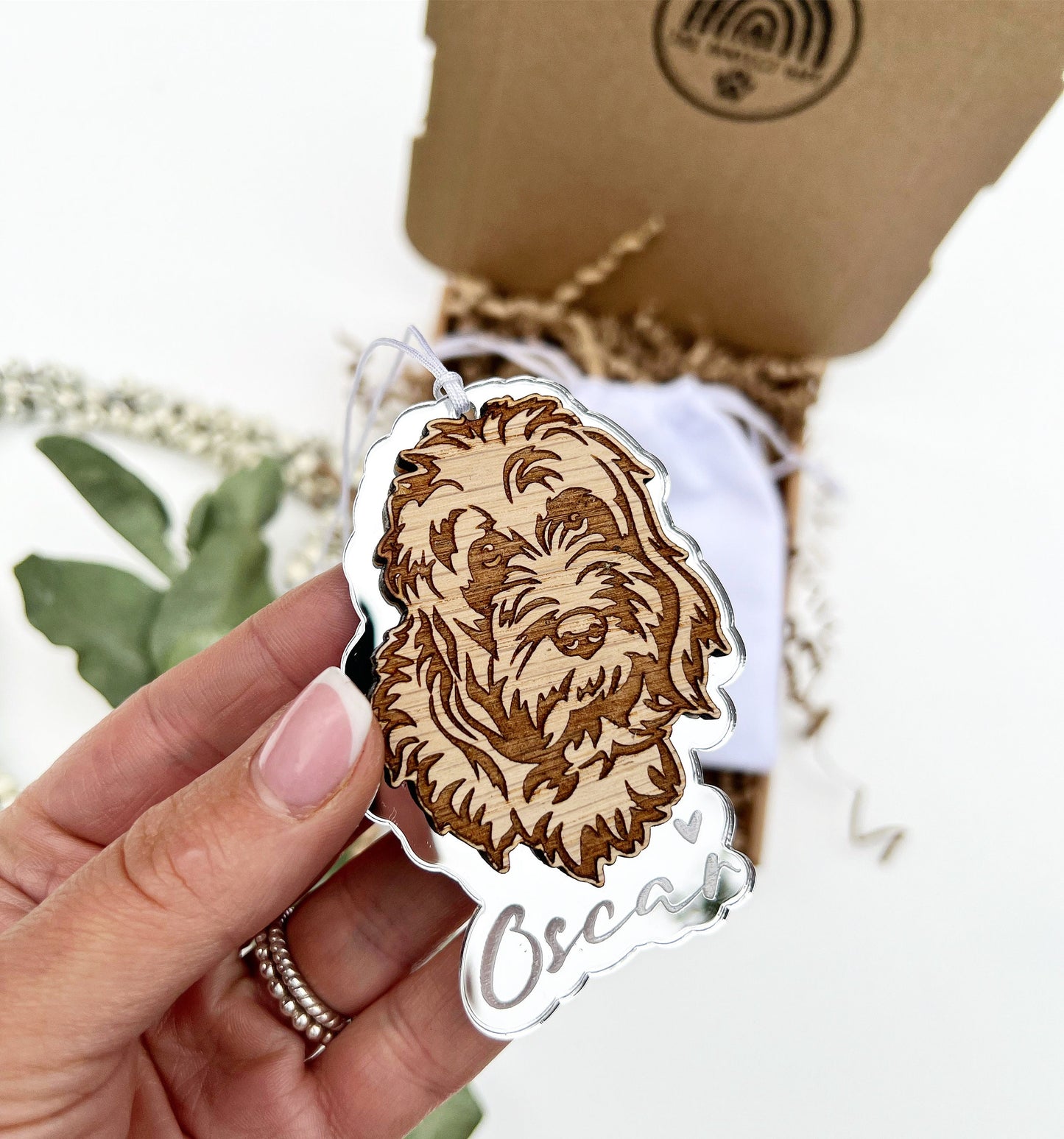 Labradoodle dog ornament