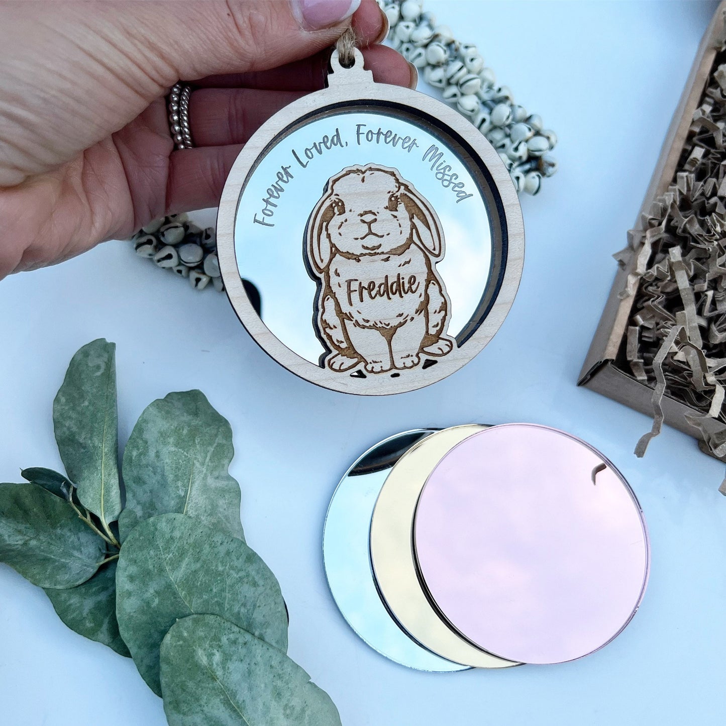 Personalised rabbit memorial ornament, Customised rabbit memorial gift, Bunny memorial ornament, Bunny remembrance decoration, rabbit lover