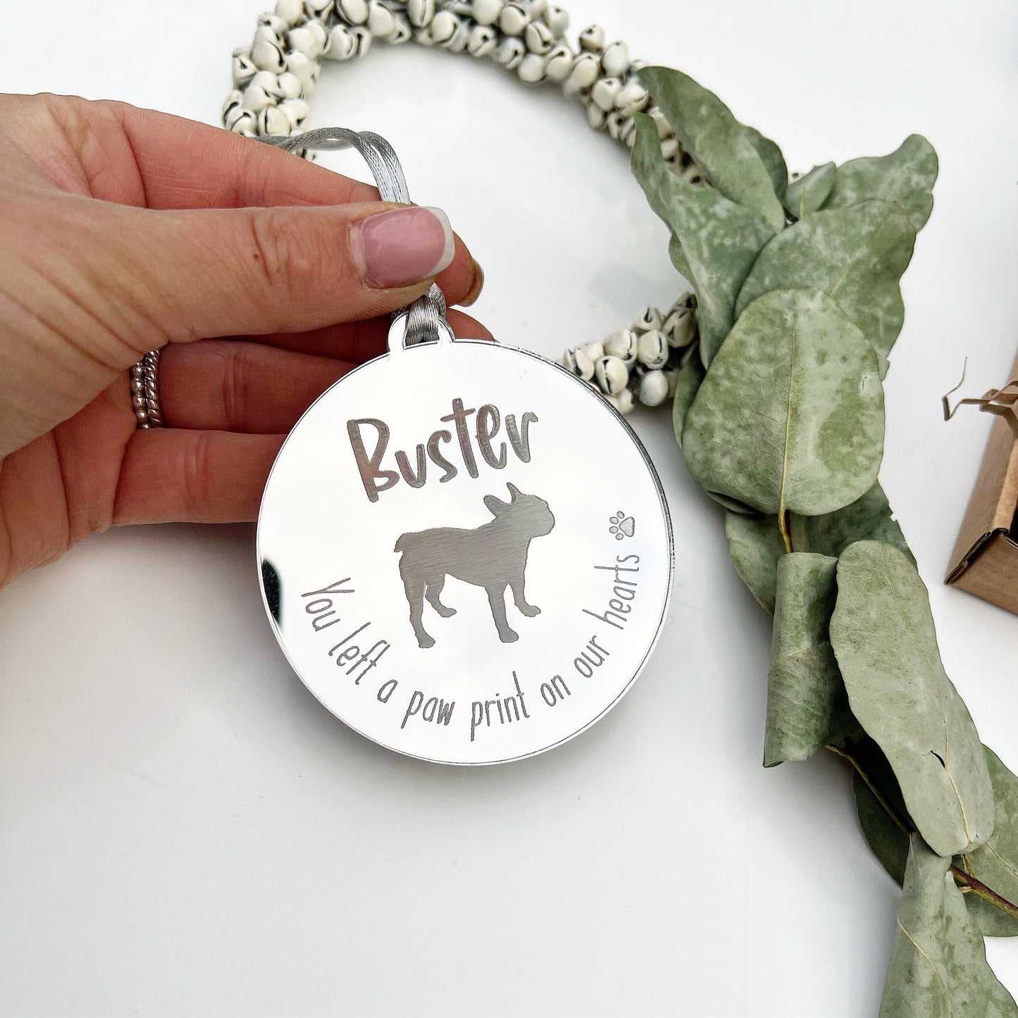Personalised dog Christmas memorial decoration  with over 100+ dog breeds to choose from, Dog memorial ornament, You left a pawprint on our