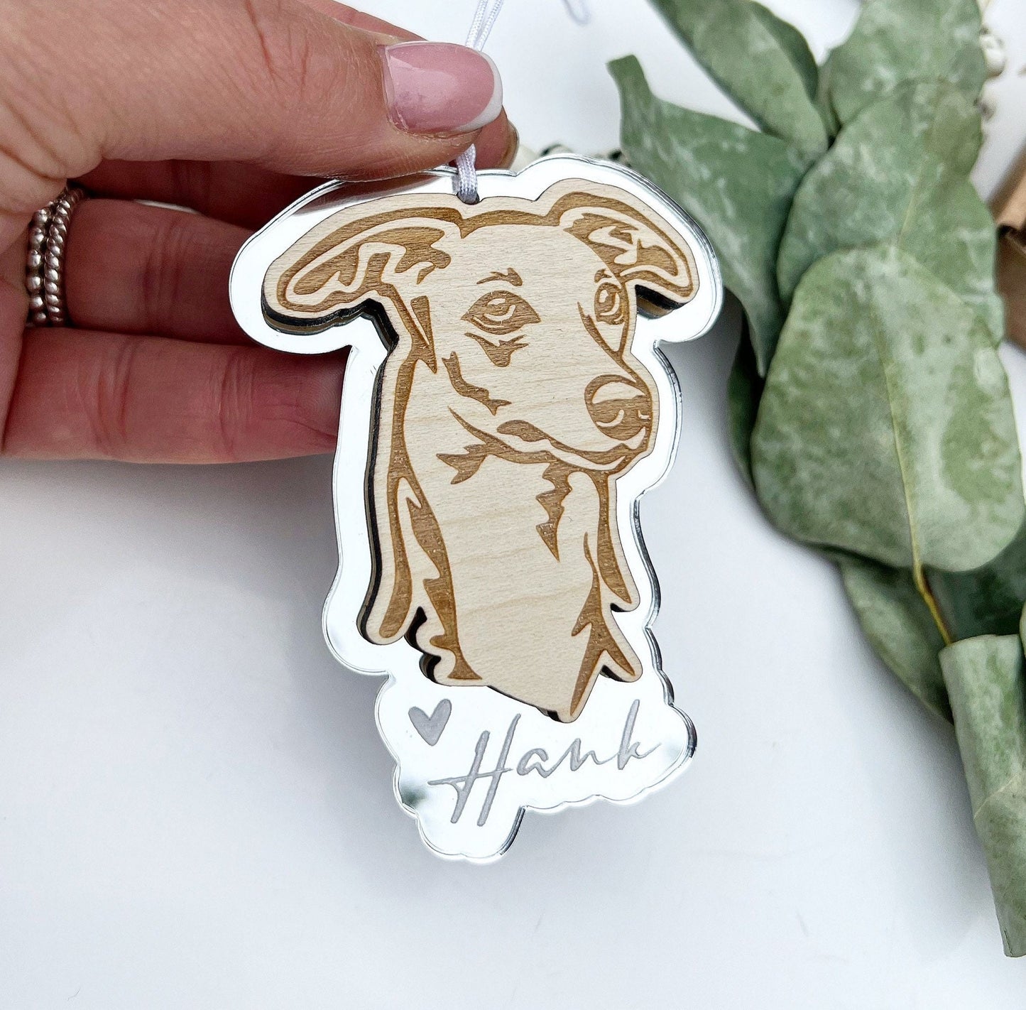 Whippet dog ornament