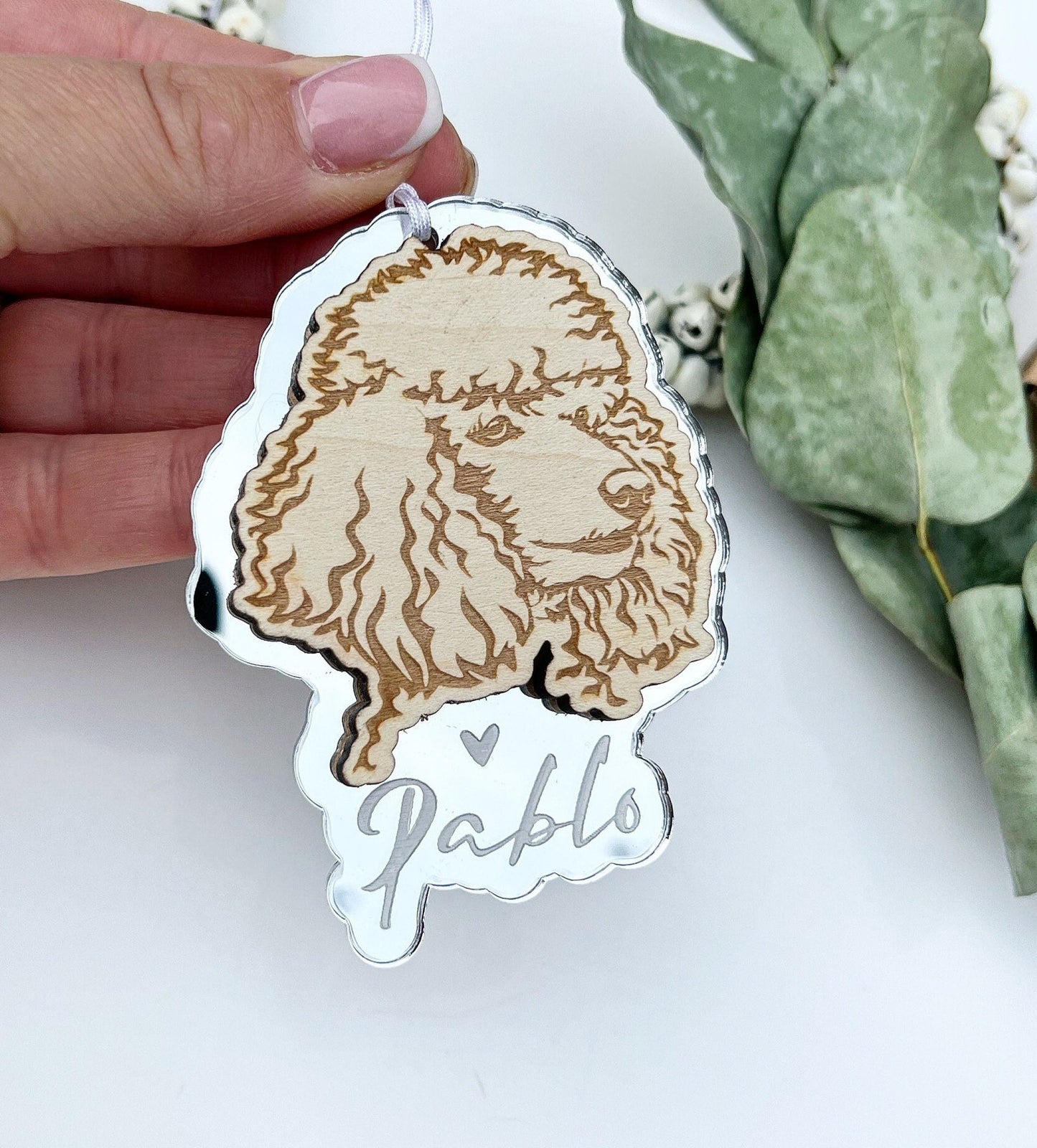 Poodle dog ornament