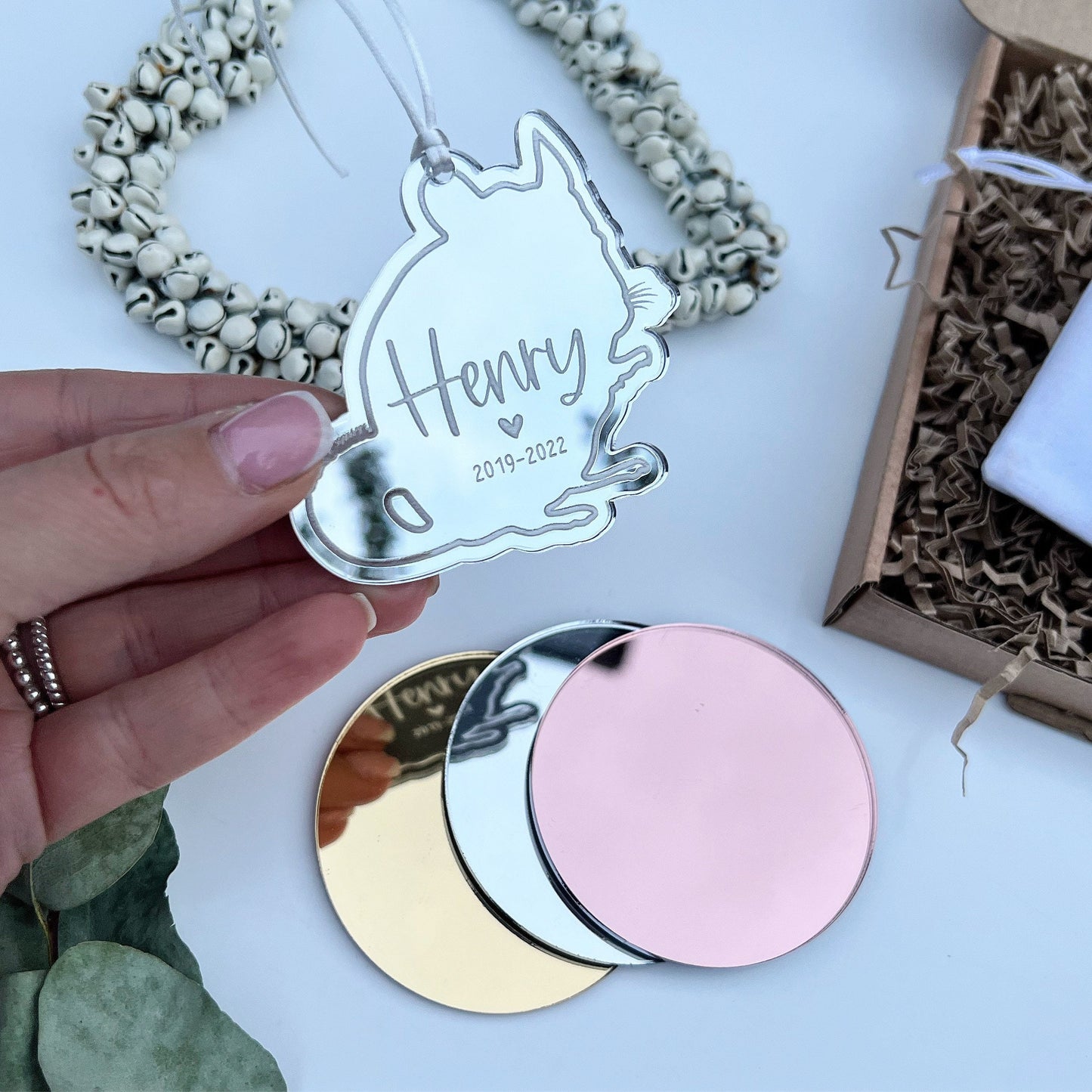 Mirrored Chinchilla ornament
