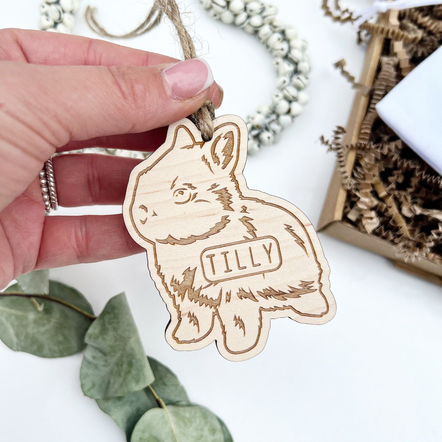 Personalised Christmas bunny ornament, Personalised bunny decoration, Personalised rabbit ornament, Custom Rabbit bauble, Bunny lover gift