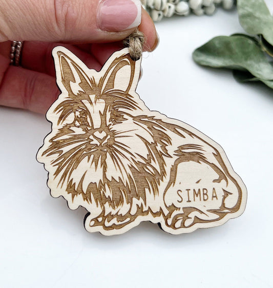 Lionhead bunny ornament