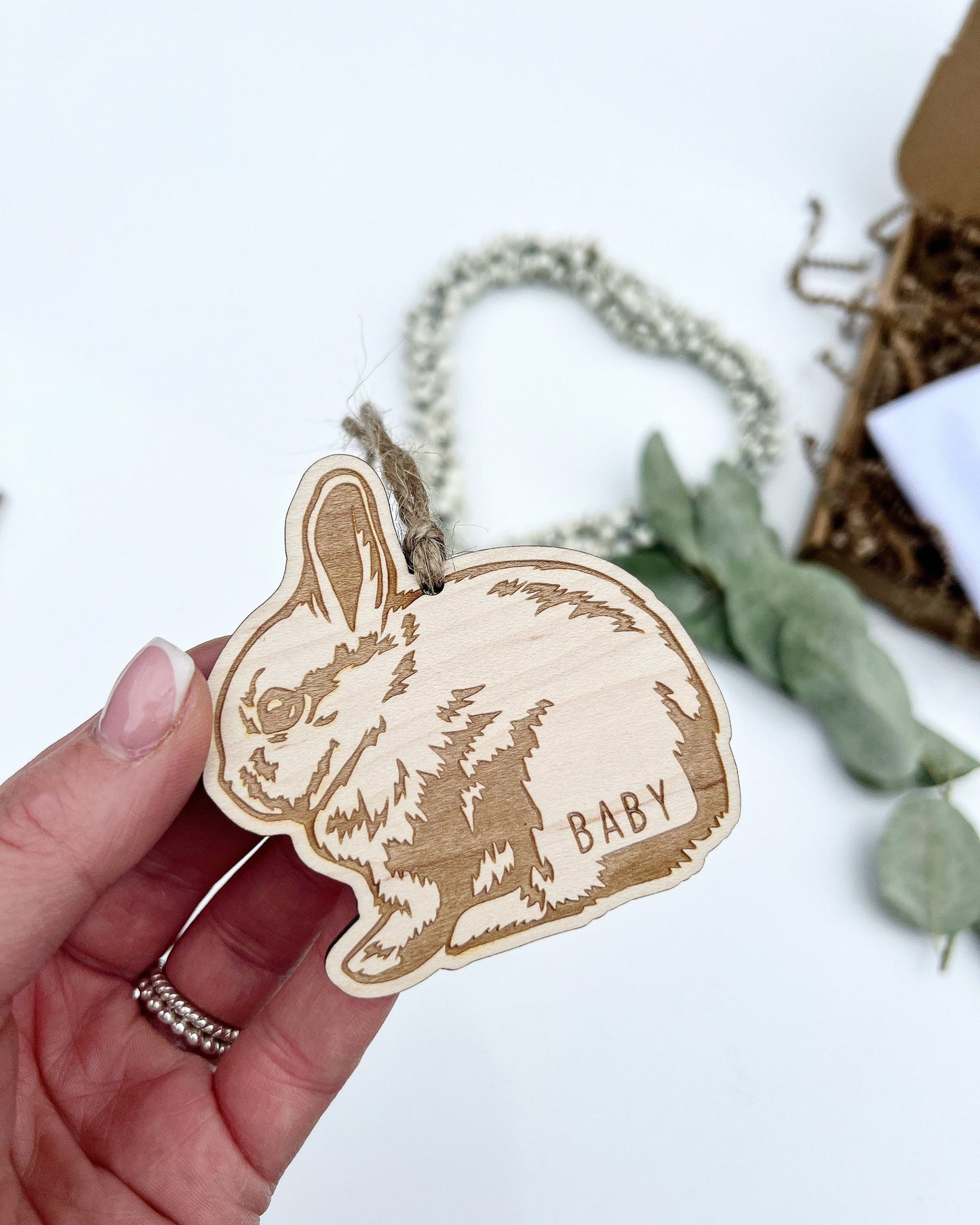 Personalised bunny Christmas ornament, Custom bunny decoration, Personalised rabbit ornament, Custom Rabbit decoration, Bunny lover gift