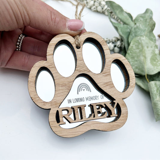 Personalised paw memorial