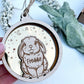 Rabbit moon and stars ornament