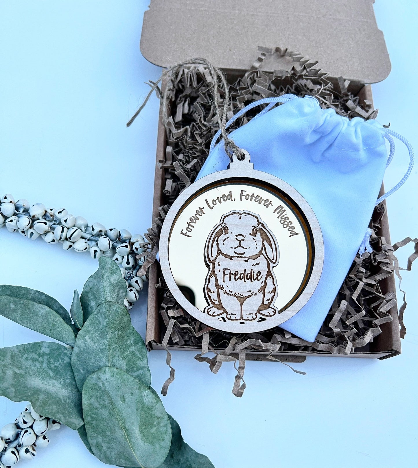 Personalised rabbit memorial ornament, Customised rabbit memorial gift, Bunny memorial ornament, Bunny remembrance decoration, rabbit lover