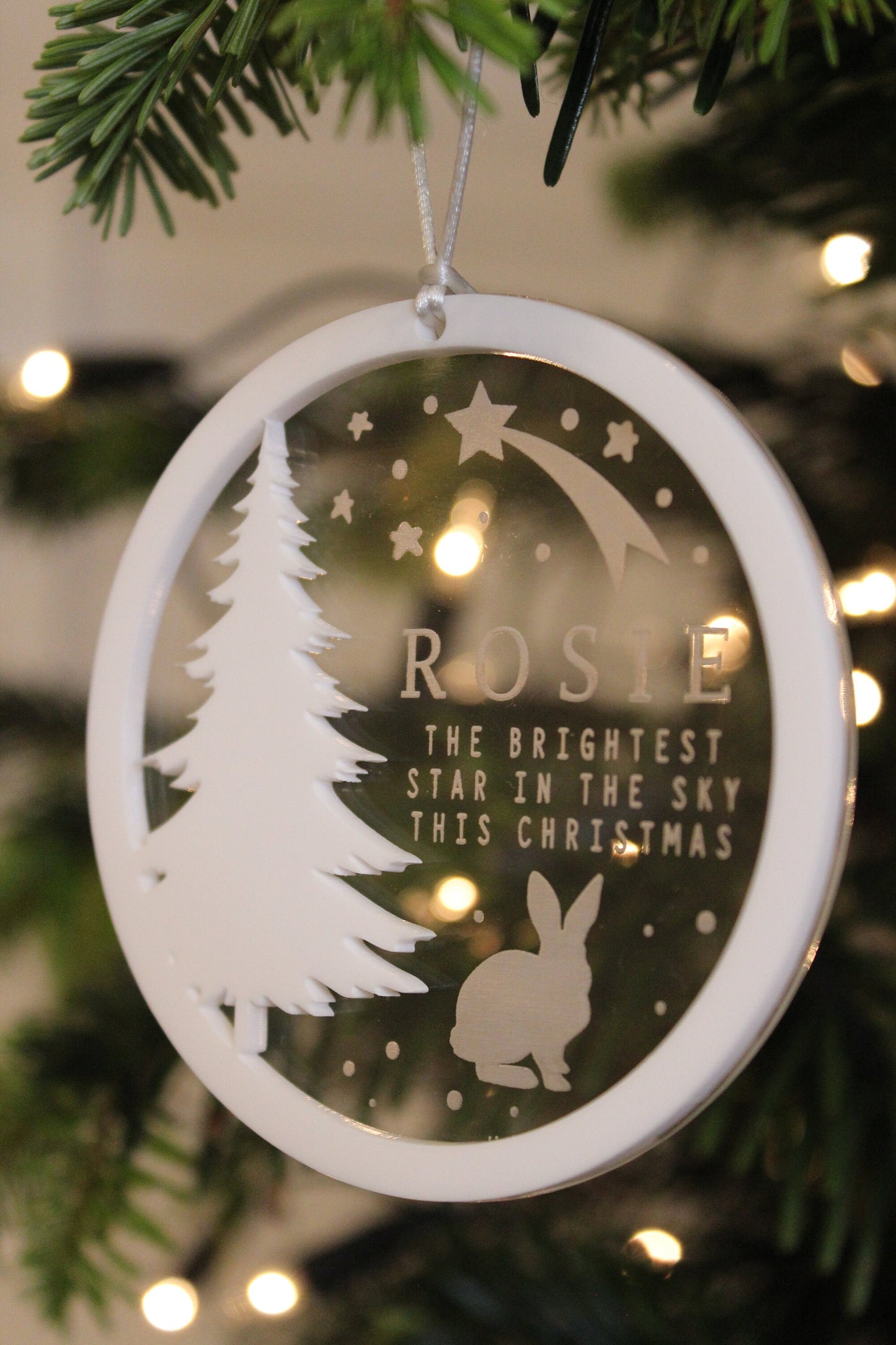 Christmas bunny memorial ornament