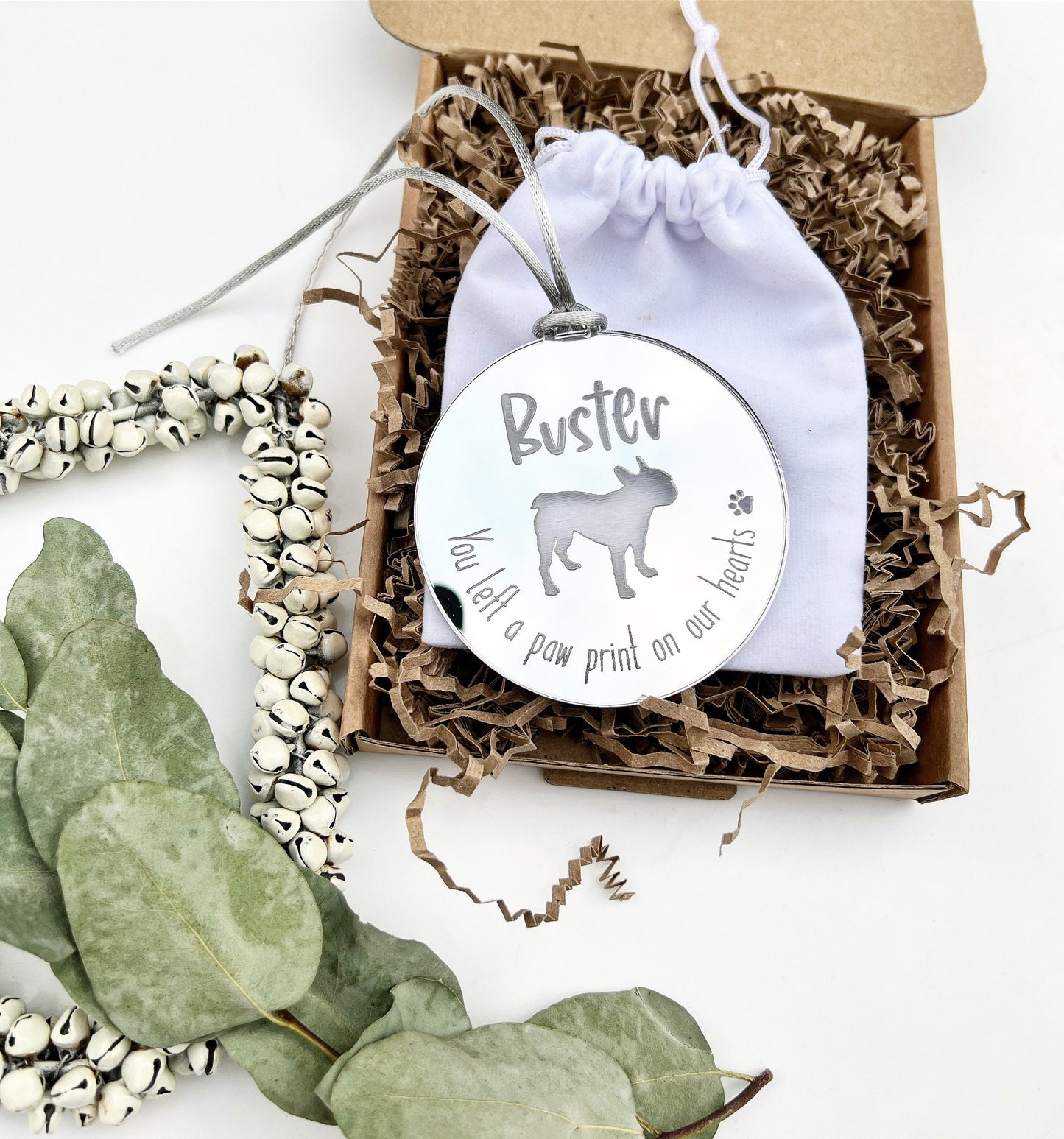 Personalised dog Christmas memorial decoration  with over 100+ dog breeds to choose from, Dog memorial ornament, You left a pawprint on our